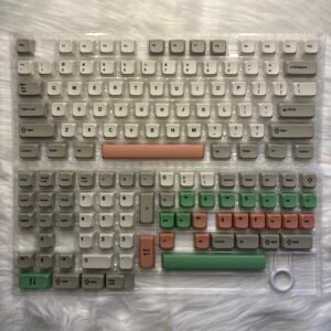 Green-White-Ash-Brown-Orange PBT Dye-Sublimated Top-Printed XDA-Profile Not-Shine-Through 140-Keys keycap