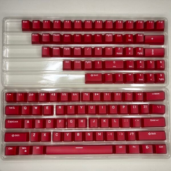 Ruby Red PBT Dye-Sublimated Top-Engraved OEM-Profile Side-Shine-Through 114-Keys Keycap