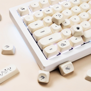 Milky White PBT Dye-Sublimated (single-shot) Not-Shine-Through 124-Keys Keycap