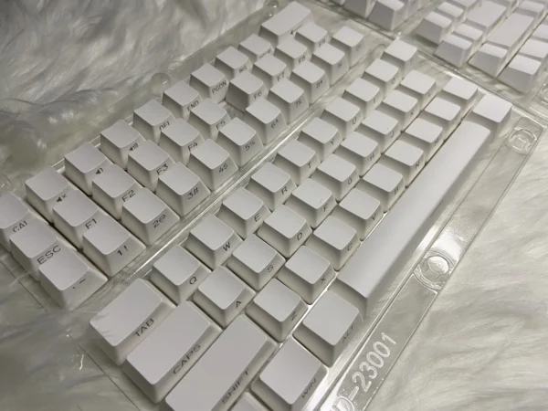 White Solid PBT Double-Shot Side-Printed Cherry-Profile Shine-Through 132-Keys Keycap