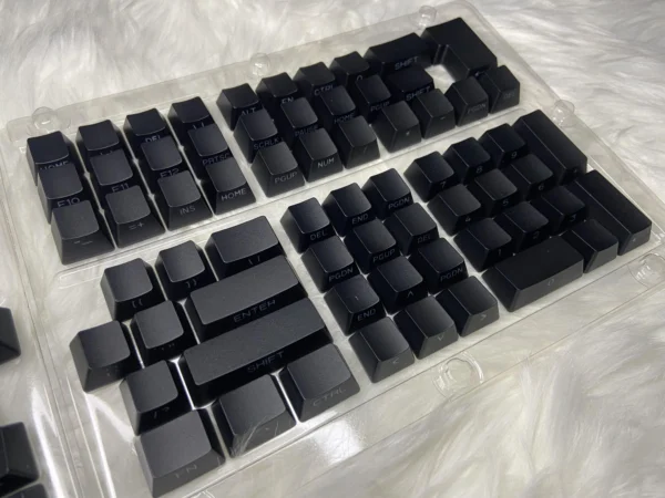 Black Solid PBT Double-Shot Side-Printed Cherry-Profile Shine-Through 132-Keys Keycap