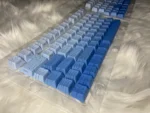 Sky Blue Topographic Gradient PBT Double-Shot Cherry-Profile Shine-Through Side-Engraved 135-Keys Keycap