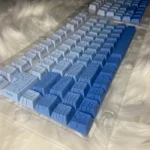 Sky Blue Topographic Gradient PBT Double-Shot Cherry-Profile Shine-Through Side-Engraved 135-Keys Keycap