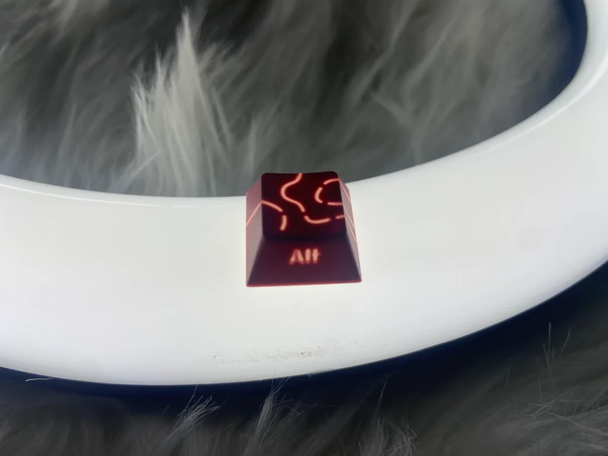 Pink Topographic Gradient PBT Double-Shot Cherry-Profile Shine-Through Side-Engraved 135-Keys Keycap - Image 3