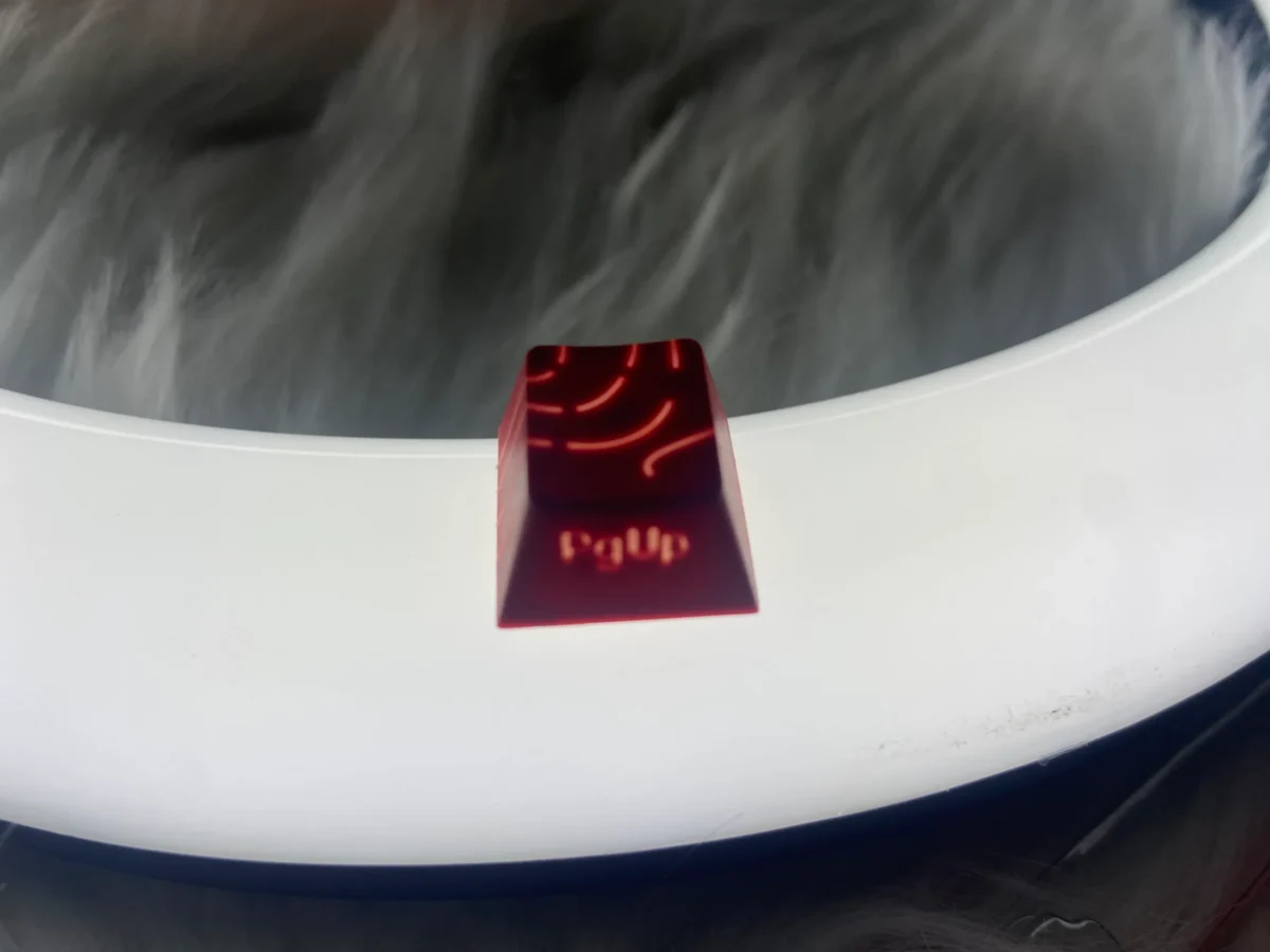Red and Black Topographic Gradient PBT Double-Shot Cherry-Profile Shine-Through Side-Engraved 135-Keys Keycap - Image 3