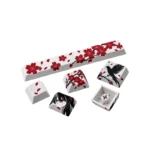 Makima Sakura Raven White PBT Double-Shot Side-Printed Cherry-Profile Shine-Through 132-Keys Keycap