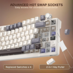 RK L98 Tri mode / RGB / Hot swap Sandalwood Brown - Image 2