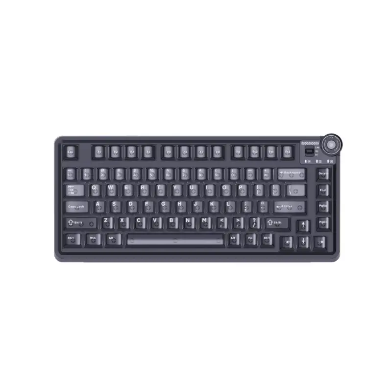 Lingbao MK75 Translucent Black Mechanical Keyboard Lingbao MK75 Translucent Black keyboard with Red Rabbit linear switches